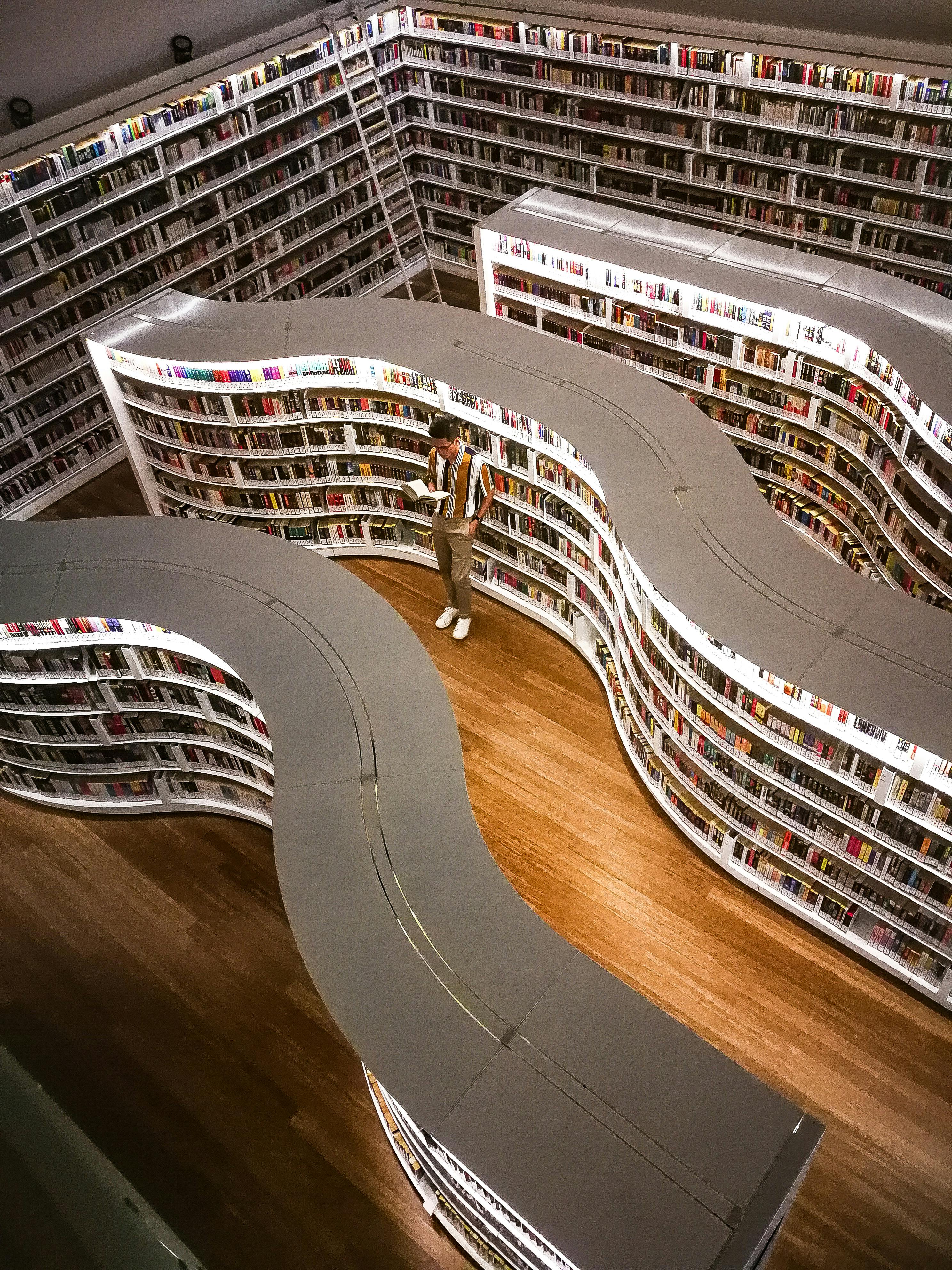 Una libreria accogliente con clienti che consultano libri.